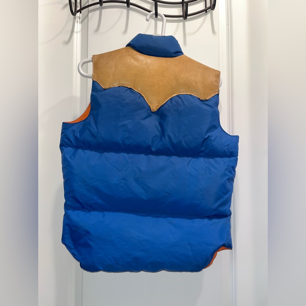 Rocky Mountain Featherbed Vintage blue Leather/ Down vest - Picture 2 of 8